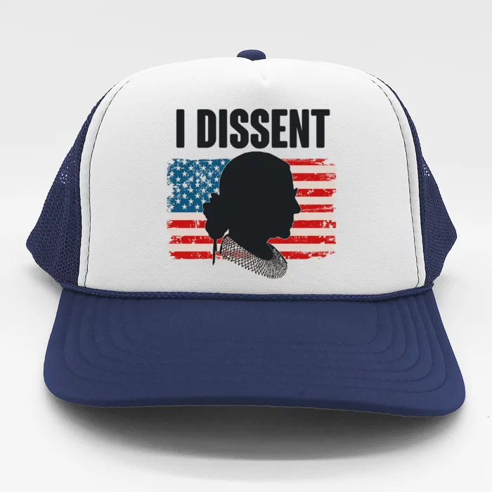 I Dissent Ruth Bader Ginsberg RBG USA American Flag Trucker Hat