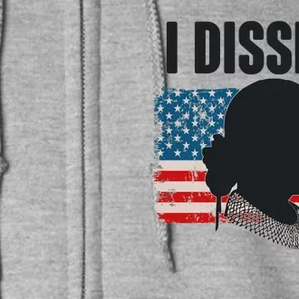 I Dissent Ruth Bader Ginsberg RBG USA American Flag Full Zip Hoodie