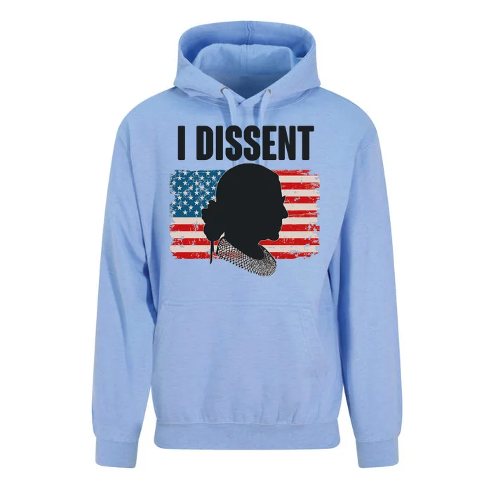 I Dissent Ruth Bader Ginsberg RBG USA American Flag Unisex Surf Hoodie