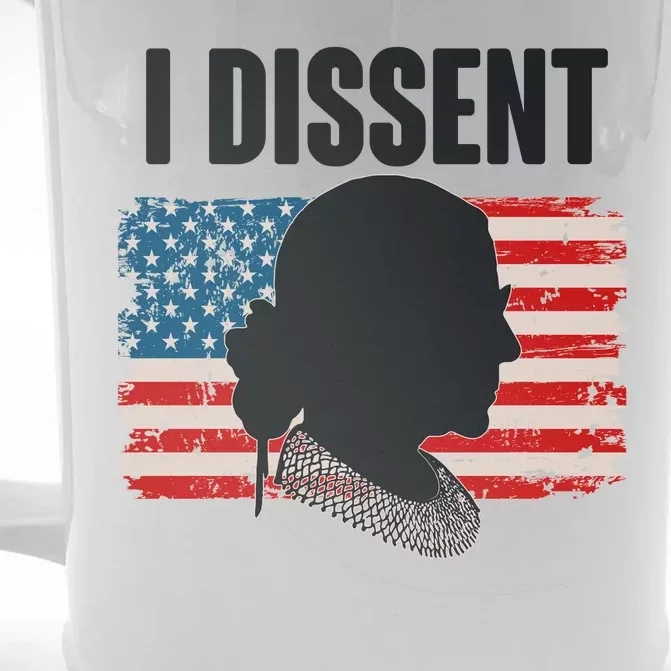 I Dissent Ruth Bader Ginsberg RBG USA American Flag Front & Back Beer Stein