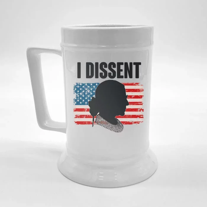 I Dissent Ruth Bader Ginsberg RBG USA American Flag Front & Back Beer Stein