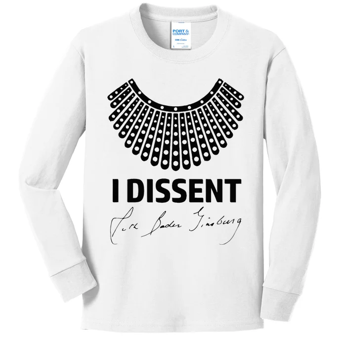 I Dissent Rbg Ruth Bader Ginsburg Rights Equality Kids Long Sleeve Shirt