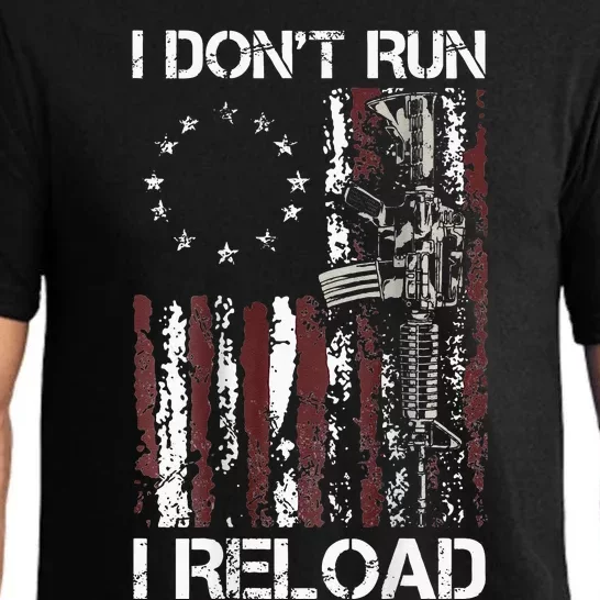 I Don't Run I Reload Gun American Flag Patriots Pajama Set