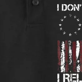 I Don't Run I Reload Gun American Flag Patriots Dry Zone Grid Performance Polo