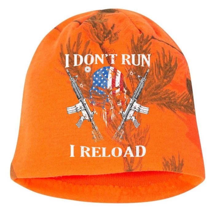 I Dont Run I Reload Gun Rights AR 15 Skull American Flag Kati - Camo Knit Beanie