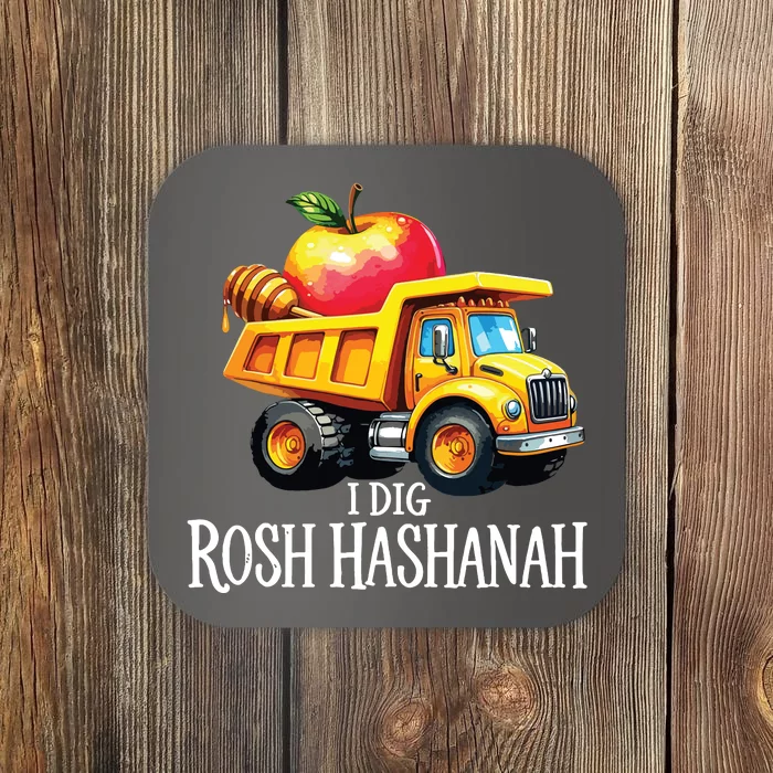 I Dig Rosh Hashanah Dump Truck Apples Honey Jewish New Year Coaster