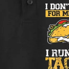 I Don't Run For Medals I Run For Tacos Backprint Running Dry Zone Grid Performance Polo