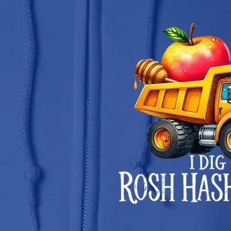 I Dig Rosh Hashanah Dump Truck Apples Honey Jewish New Year Full Zip Hoodie