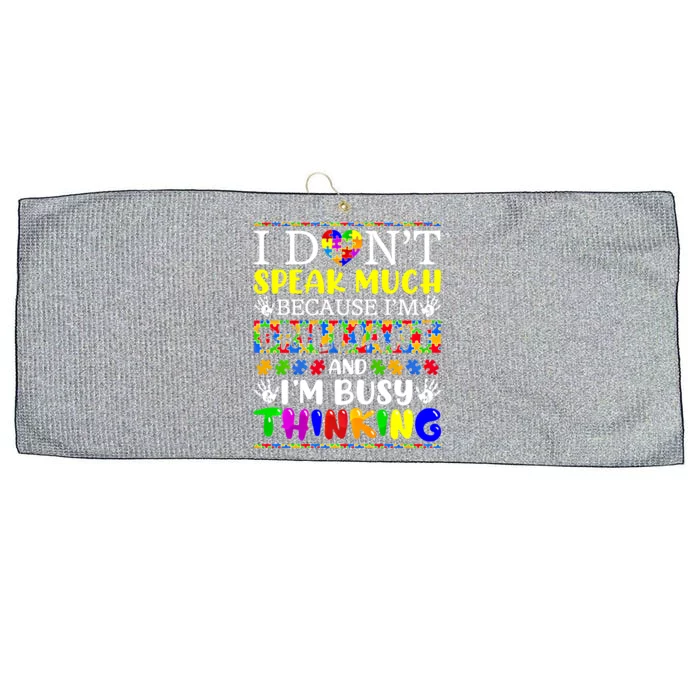 I Dont Speak Much Brilliant Autism Autistic Gift Large Microfiber Waffle Golf Towel