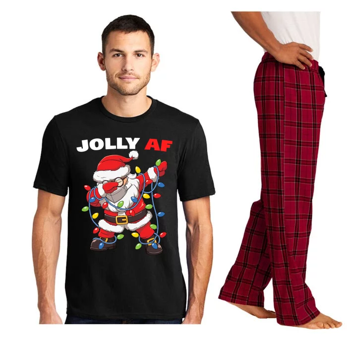 Inappropriate Dabbing Santa In Face Mask Garland Jolly Af Gift Pajama Set