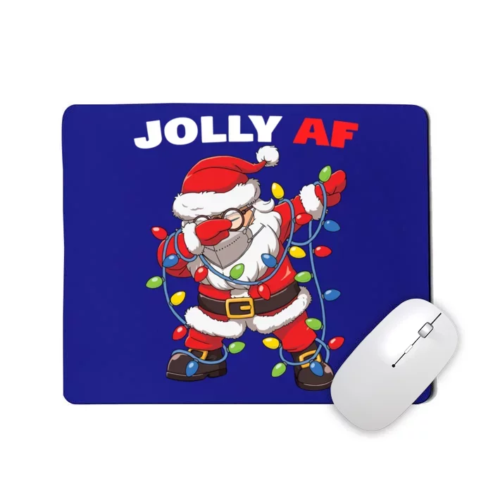 Inappropriate Dabbing Santa In Face Mask Garland Jolly Af Gift Mousepad