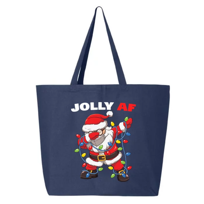 Inappropriate Dabbing Santa In Face Mask Garland Jolly Af Gift 25L Jumbo Tote