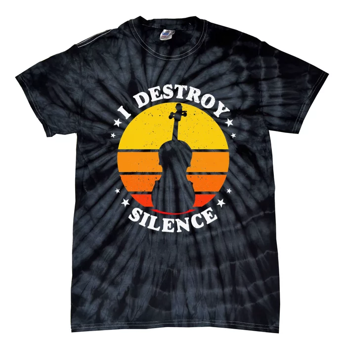 I Destroy Silence Cello Cellist Orchestra String Musician Tie-Dye T-Shirt