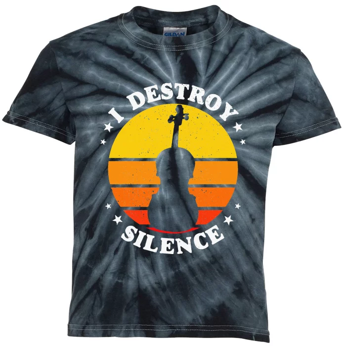 I Destroy Silence Cello Cellist Orchestra String Musician Kids Tie-Dye T-Shirt