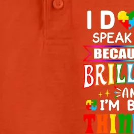 I Dont Speak Much Brilliant Autism Autistic Boys Girls Gift Dry Zone Grid Performance Polo