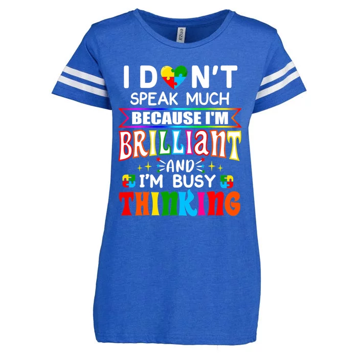 I Dont Speak Much Brilliant Autism Autistic Boys Girls Gift Enza Ladies Jersey Football T-Shirt