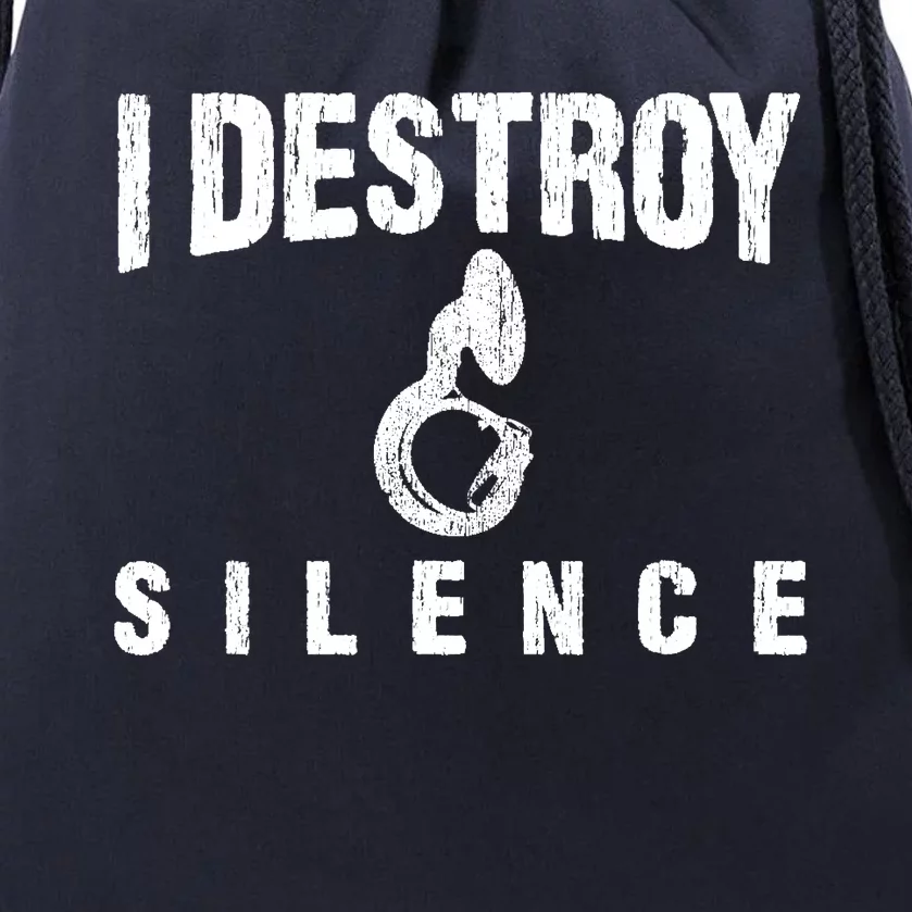 I Destroy Silence Sousaphone Funny Marching Band Gift Drawstring Bag