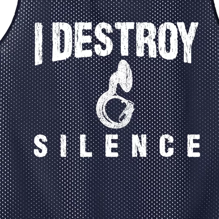 I Destroy Silence Sousaphone Funny Marching Band Gift Mesh Reversible Basketball Jersey Tank