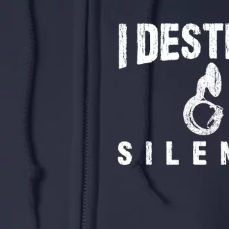 I Destroy Silence Sousaphone Funny Marching Band Gift Full Zip Hoodie