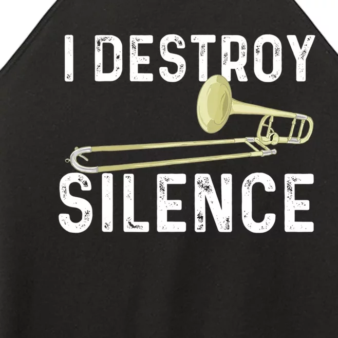 I Destroy Silence Trombonist Trombone Player Marching Band Women’s Perfect Tri Rocker Tank