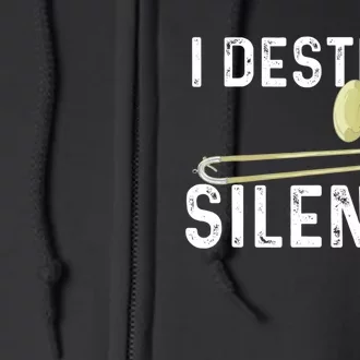 I Destroy Silence Trombonist Trombone Player Marching Band Full Zip Hoodie