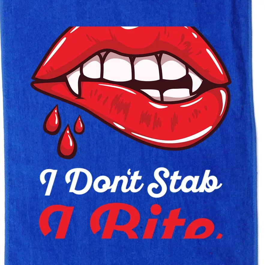 I Dont Stab I Bite Nurse Vampire Halloween Cool Gift Platinum Collection Golf Towel