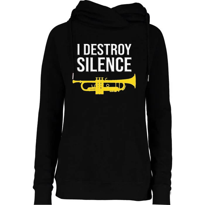 I Destroy Silence Concert Band Marching Band Womens Funnel Neck Pullover Hood