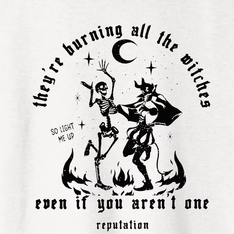 I Did Something Bad TheyRe Burning All The Witches Women's Crop Top Tee