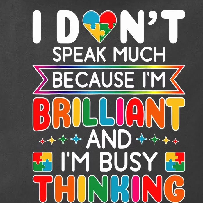 I Dont Speak Much Brilliant Autism Autistic Boy Girl Zip Tote Bag