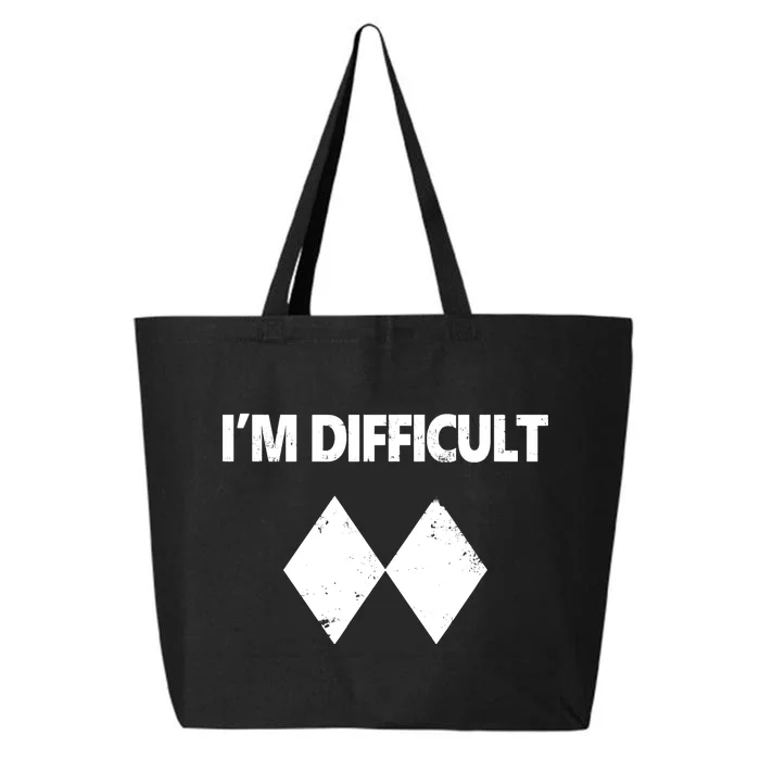 I'm Difficult Skiing Skier Snowboard Double Black Diamonds 25L Jumbo Tote