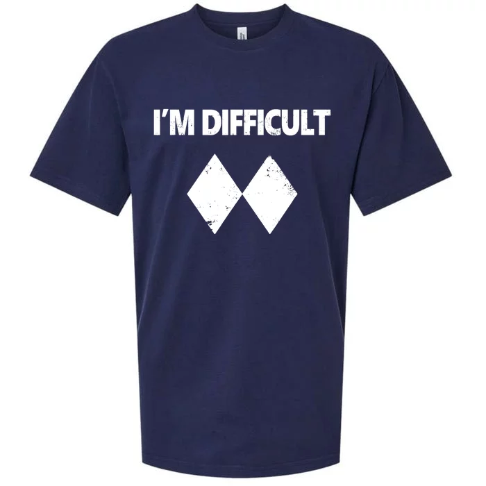 I'm Difficult Skiing Skier Snowboard Double Black Diamonds Sueded Cloud Jersey T-Shirt