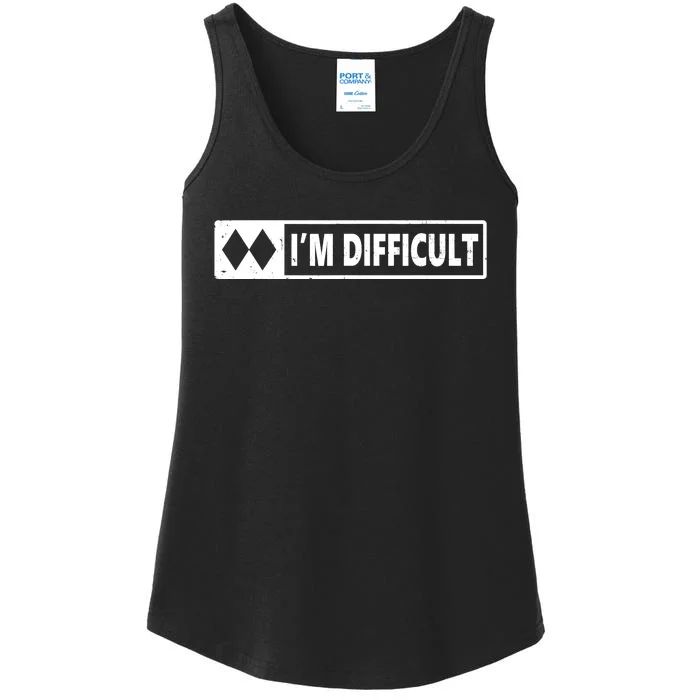 I'm Difficult Skiing Skier Snowboard Double Black Diamonds Ladies Essential Tank