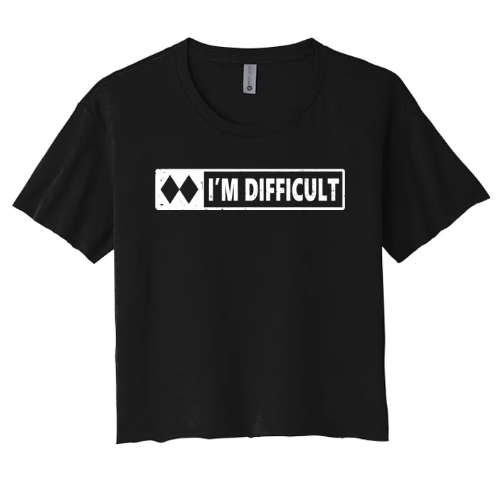 I'm Difficult Skiing Skier Snowboard Double Black Diamonds Women's Crop Top Tee