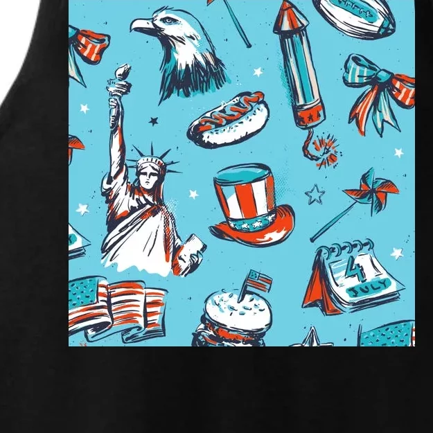 Independence Day Statue Of Liberty Ladies Tri-Blend Wicking Tank