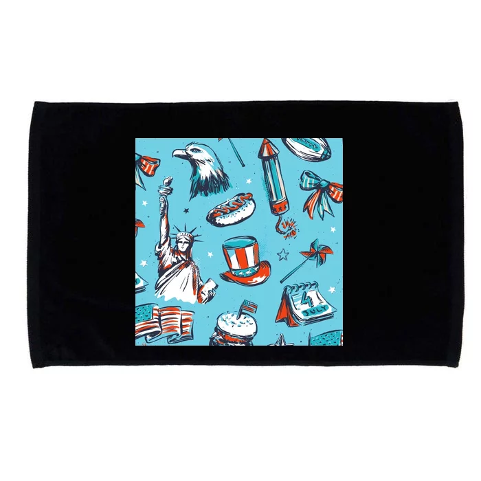 Independence Day Statue Of Liberty Microfiber Hand Towel