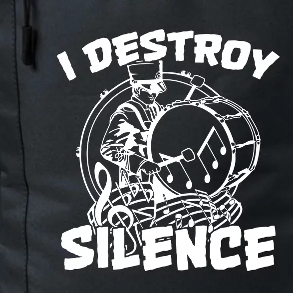 I Destroy Silence Bass Drum Marching Band Daily Commute Backpack