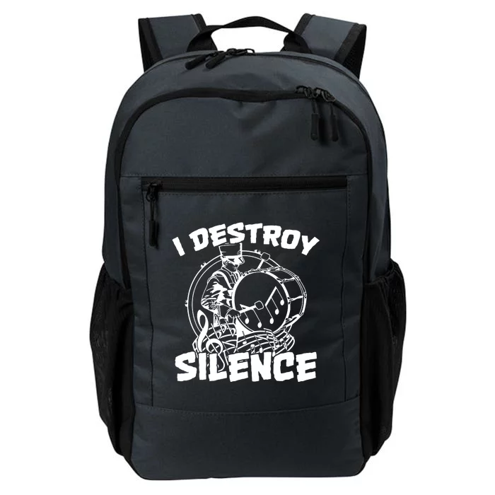 I Destroy Silence Bass Drum Marching Band Daily Commute Backpack