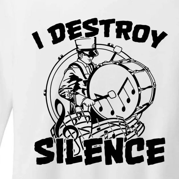 I Destroy Silence Bass Drum Marching Band Womens CVC Long Sleeve Shirt