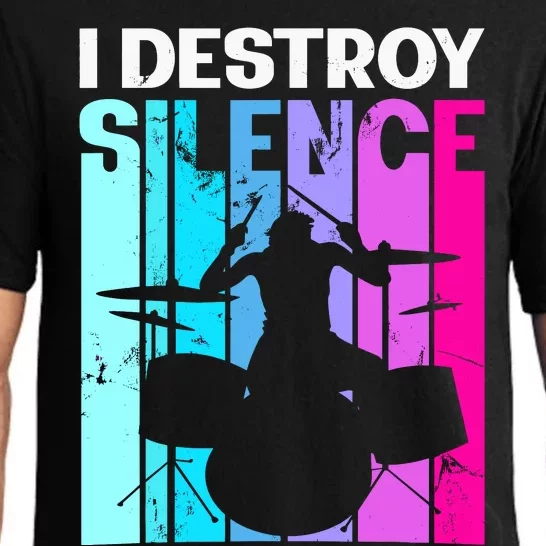 I Destroy Silence Drums Musician Drummer Drum Player Gift Pajama Set