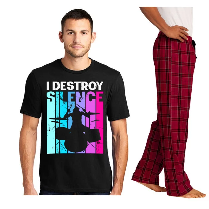 I Destroy Silence Drums Musician Drummer Drum Player Gift Pajama Set