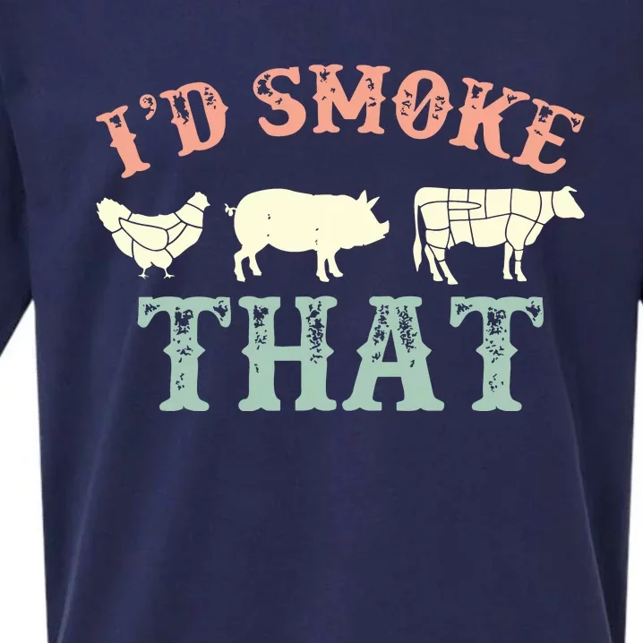 I D Smoke That Grilling Barbeque BBQ Sueded Cloud Jersey T-Shirt