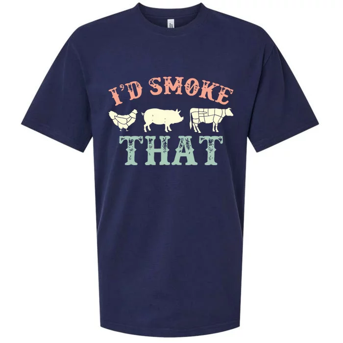 I D Smoke That Grilling Barbeque BBQ Sueded Cloud Jersey T-Shirt