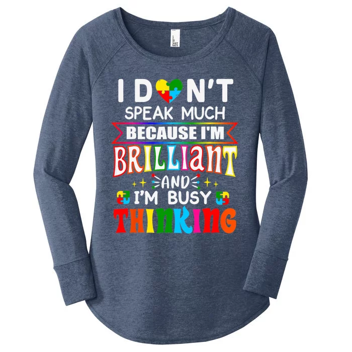 I Dont Speak Much Brilliant Autism Autistic Boy Girl Gift Women's Perfect Tri Tunic Long Sleeve Shirt