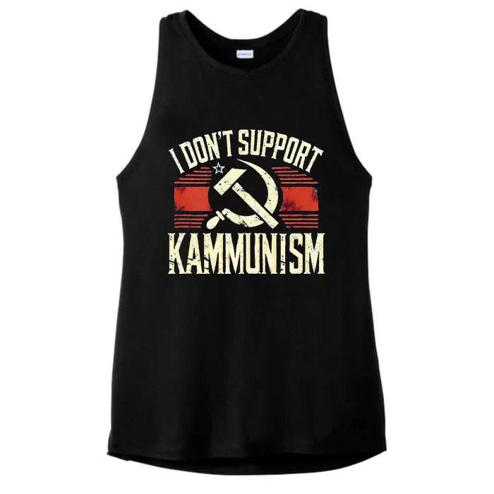 I DonT Support Kammunism Anti Democrat Ladies Tri-Blend Wicking Tank