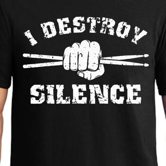 I Destroy Silence Awesome Drummer Drums Accessories Pajama Set