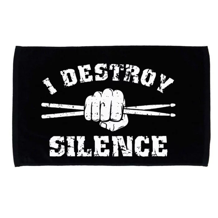 I Destroy Silence Awesome Drummer Drums Accessories Microfiber Hand Towel