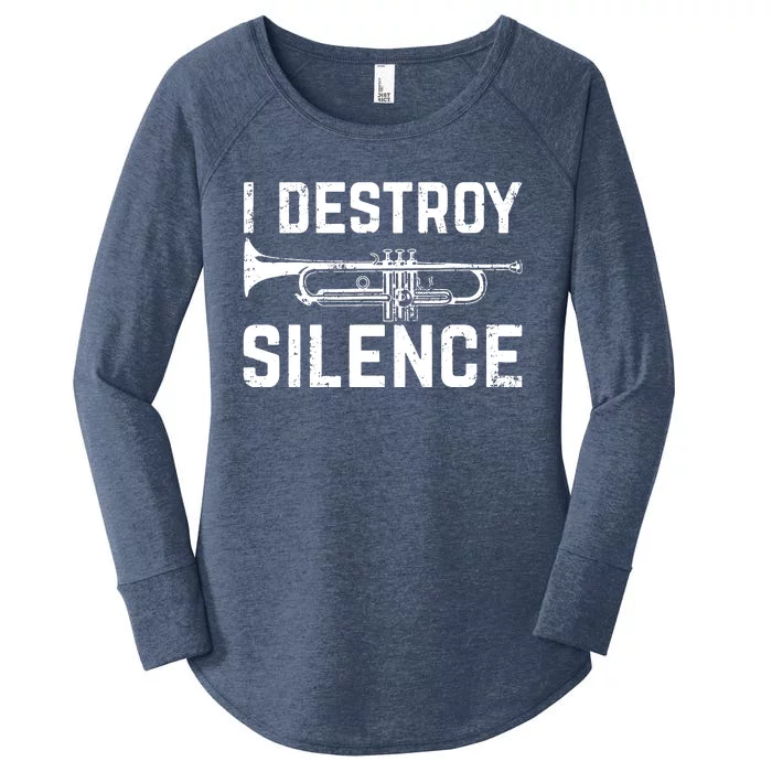 I Destroy Silence Trumpet Women's Perfect Tri Tunic Long Sleeve Shirt