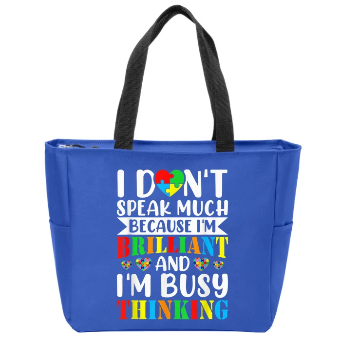 I Dont Speak Much Autistic Toddler Boy Girl Autism Awareness Zip Tote Bag