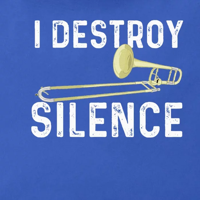 I Destroy Silence Trombonist Trombone Player Marching Band Zip Tote Bag