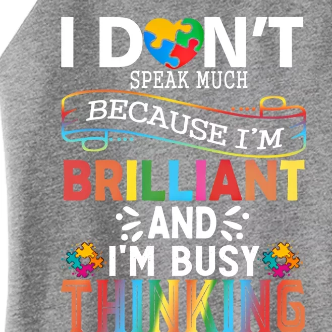 I Dont Speak Much Brilliant Autism Creature Autistic Gift Women’s Perfect Tri Rocker Tank